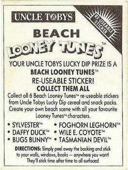 1992 Uncle Tobys Looney Tunes #NNO Tasmanian Devil Back