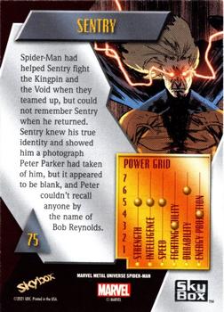 2021 SkyBox Metal Universe Marvel Spider-Man #75 Sentry Back