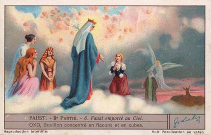 1932 Liebig Faust II Partie (French Text)(F1259, S1261) #6 Faust emporte au Ciel Front