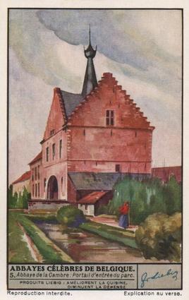 1936 Liebig Abbayes Celebres De Belgique (Famous Abbeys of Belgium)(French Text)(F1321, S1325) #5 Abbaye de la Cambre: Portait d'entree du parc Front