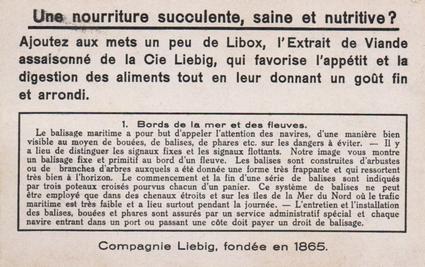 1936 Liebig Le Balisage Maritime (Maritime Signals)(French Text)(F1338, S1343) #1 Bords de la mer et des fleuves Back