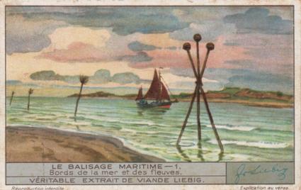 1936 Liebig Le Balisage Maritime (Maritime Signals)(French Text)(F1338, S1343) #1 Bords de la mer et des fleuves Front