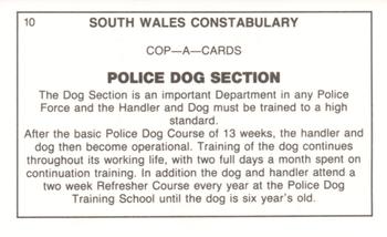 1990 South Wales Constabulary Cop-A-Cards #10 Police Dogs Back