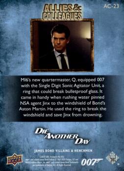 2021 Upper Deck James Bond Villains & Henchmen - Allies and Colleagues #AC-23 Jinx Johnson / James Bond / Q Back