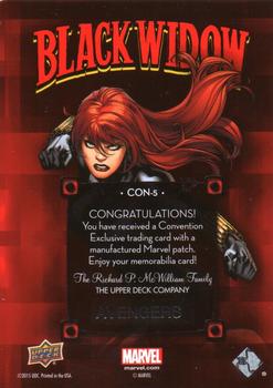 2015 Upper Deck Marvel Avengers Comic-Con Exclusive Embedded Patches #CON-5 Black Widow Back