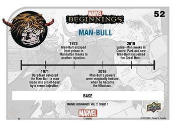 2022 Upper Deck Marvel Beginnings Volume 2, Series 1 #52 Man-Bull Back