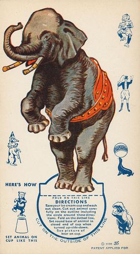 1939 Circus Ice Cream Setups (F51-2) #NNO Elephant Front