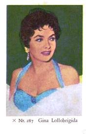 1958 Dutch Gum X Nr. Set #287 Gina Lollobrigida Front