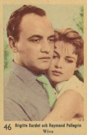 1957 Dutch Gum Large Number Series #46 Brigitte Bardot / Raymond Pellegrin Front