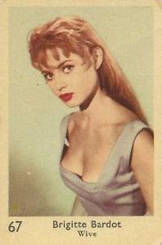 1957 Dutch Gum Large Number Series #67 Brigitte Bardot Front
