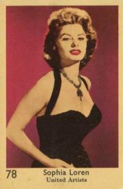 1957 Dutch Gum Large Number Series #78 Sophia Loren Front