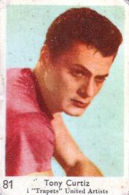 1957 Dutch Gum Large Number Series #81 Tony Curtis Front