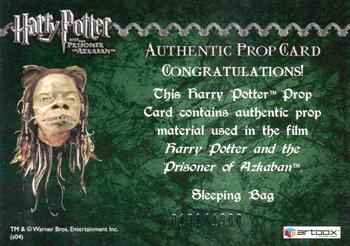 2004 ArtBox Harry Potter and the Prisoner of Azkaban Update Edition - Props #NNO Sleeping Bag Back