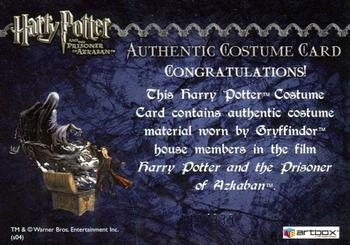 2004 ArtBox Harry Potter and the Prisoner of Azkaban Update Edition - Costumes #NNO Gryffindor House Tie Back