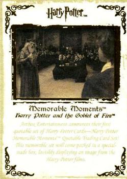 2006 ArtBox Harry Potter Memorable Moments - Promos #04 Harry Potter and the Goblet of Fire Front