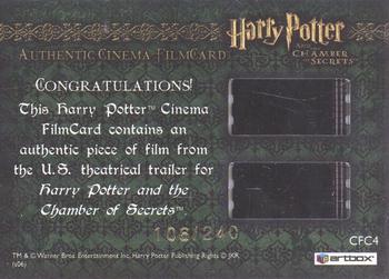 2006 ArtBox Harry Potter and the Chamber of Secrets - Cinema FilmCards #CFC4 Sleigh Back