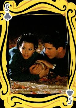 2020 Aquarius Friends Cast Playing Cards #5♣ Monica Geller / Courteney Cox / Ross Geller / David Schwimmer Front