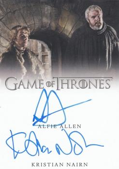 2021 Rittenhouse Game of Thrones Iron Anniversary Series 2 - Dual Autographs #NNO Alfie Allen / Kristian Nairn Front