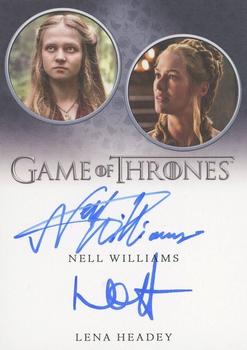 2021 Rittenhouse Game of Thrones Iron Anniversary Series 2 - Dual Autographs #NNO Lena Headey / Nell Williams Front