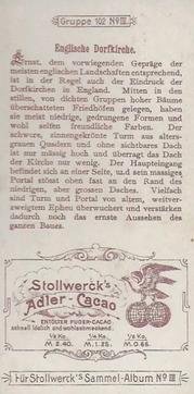 1899 Stollwerck Album 3 Gruppe 102 Verschiedene Kirchen (Different Churches) #3 Englische Dorfkirche Back