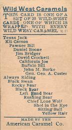 1910 American Caramel Wild West Caramels (E49) #NNO Daniel Boone Back