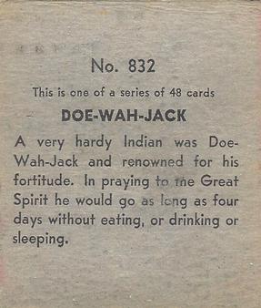 1930 Western Series (R131) #832 Doe Wah Jack Back