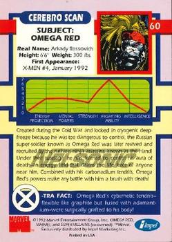 1992 Impel The Uncanny X-Men - Nelsonic #60 Omega Red Back