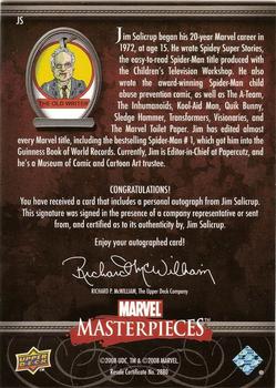 2008 Upper Deck Marvel Masterpieces 3 - Writer Autographs #JS Jim Salicrup Back