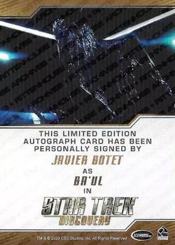2022 Rittenhouse Star Trek: Discovery Season Three - Autographs (Brown Border Design) #NNO Javier Botet Back