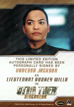 2022 Rittenhouse Star Trek: Discovery Season Three - Autographs (Brown Border Design) #NNO Vanessa Jackson Back