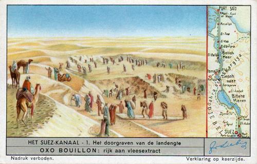 1953 Liebig Het Suez-Kanaal (Suez Canal) (Dutch Text) (F1558, S1561) #1 Het doorgraven van de landengte Front