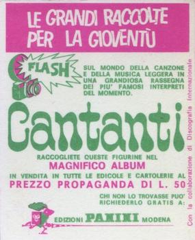 1969 Panini Cantanti #10 Nico e i Gabbiani Back