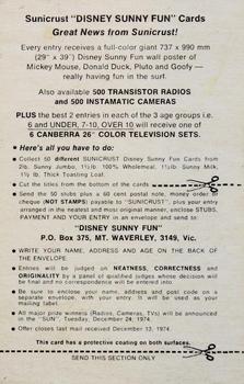 1974 Sunicrust Disney Sunny Fun #NNO Grumpy Back