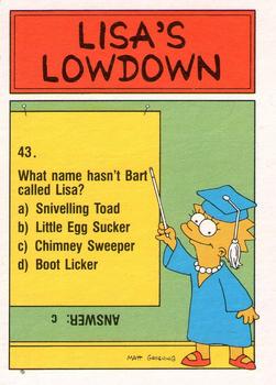 1990 Topps The Simpsons UK #57 Who ate my cookies?!!! Back