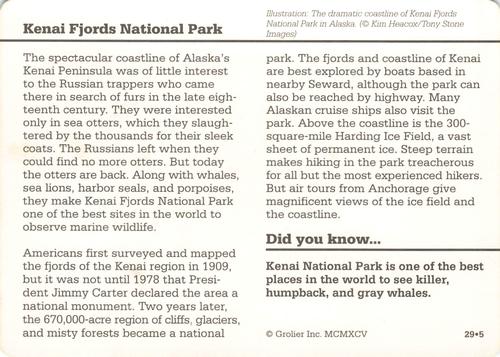 1994-01 Grolier Story of America #29.5 Kenai Fjords National Park Back