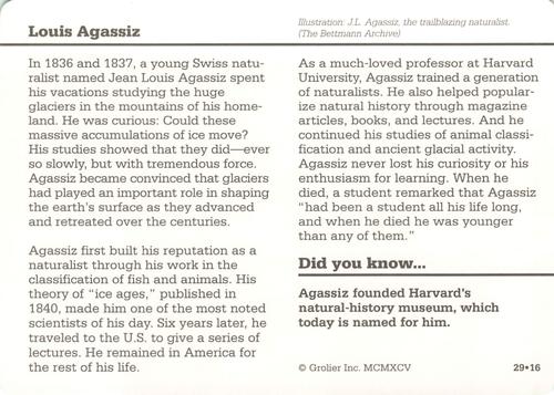1994-01 Grolier Story of America #29.16 Louis Agassiz Back