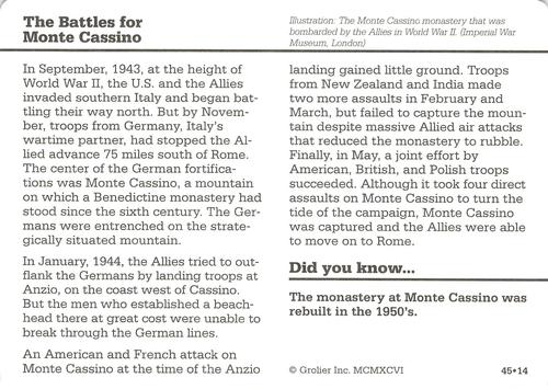 1994-01 Grolier Story of America #45.14 The Battles for Monte Cassino Back