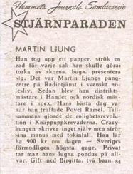 1956-62 Hemmets Journal Stjarnparaden #84 Martin Ljung Back