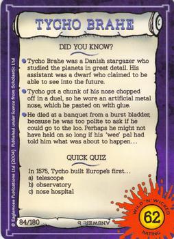2002-05 Horrible Histories Wild 'n' Wicked #84 Tycho Brahe Back