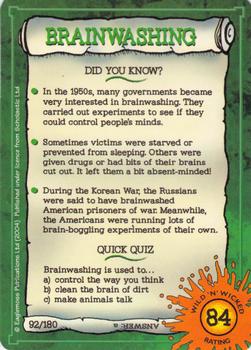 2002-05 Horrible Histories Wild 'n' Wicked #92 Brainwashing Back