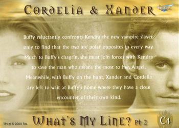 2001 Ikon Collectables Buffy The Vampire Slayer: The Story So Far - Couples #C4 Cordelia / Xander Back