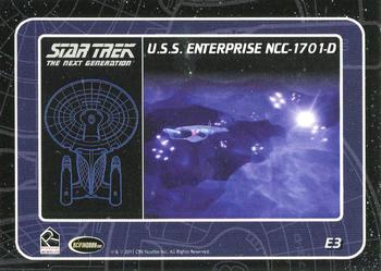 2011 Rittenhouse The Complete Star Trek: The Next Generation Series 1 - U.S.S. Enterprise NC-1701-D #E3 (dark saucer section, light purple space) Back