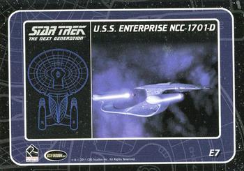 2011 Rittenhouse The Complete Star Trek: The Next Generation Series 1 - U.S.S. Enterprise NC-1701-D #E7 (from beloe, purple space) Back