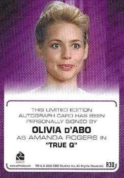 2022 Rittenhouse Star Trek The Next Generation Archives & Inscriptions - Autographed Inscriptions #A30 Olivia d'Abo Back