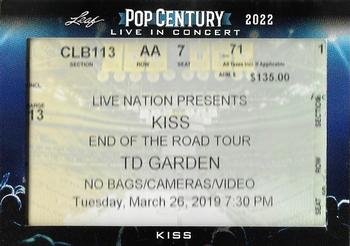 2022 Leaf Metal Pop Century - Live in Concert Ticket Relics #LIC-133 Kiss Front