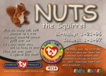 1999 Ty Beanie Babies II - Birthday / Rookie Silver #265 Nuts Back