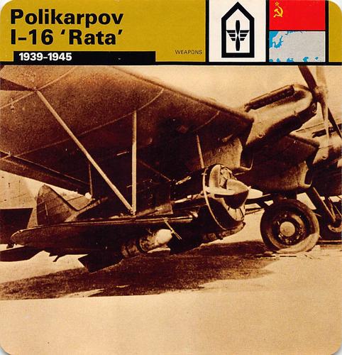 1977 Edito-Service World War II - Deck 37 #13-036-37-17 Polikarpov I-16 'Rata' Front