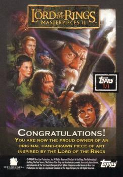 2008 Topps Lord of the Rings Masterpieces II - Sketches #NNO Brent Woodside Back