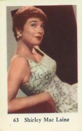 1961 Dutch Gum Numbered Set 3 #63 Shirley MacLaine Front