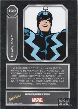 2021 SkyBox Metal Universe Marvel Spider-Man - Gold Light FX #109 Black Bolt Back